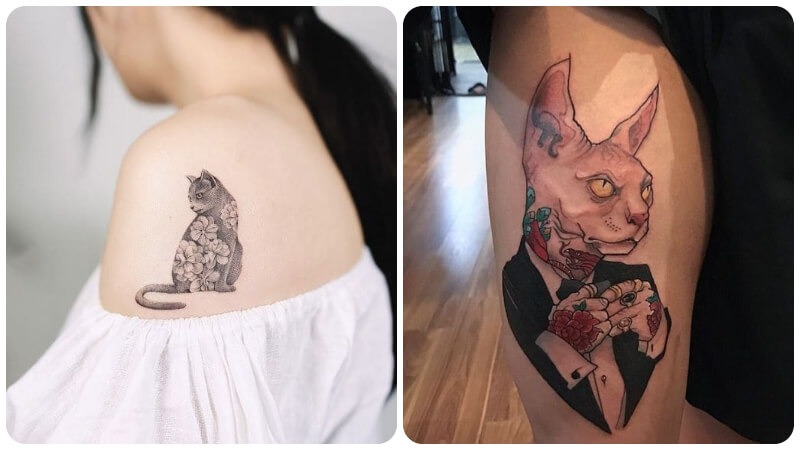 GIẢI MÃ Ý NGHĨA ĐÁNG YÊU VỀ HÌNH XĂM CON MÈO  TATTOO GÀ